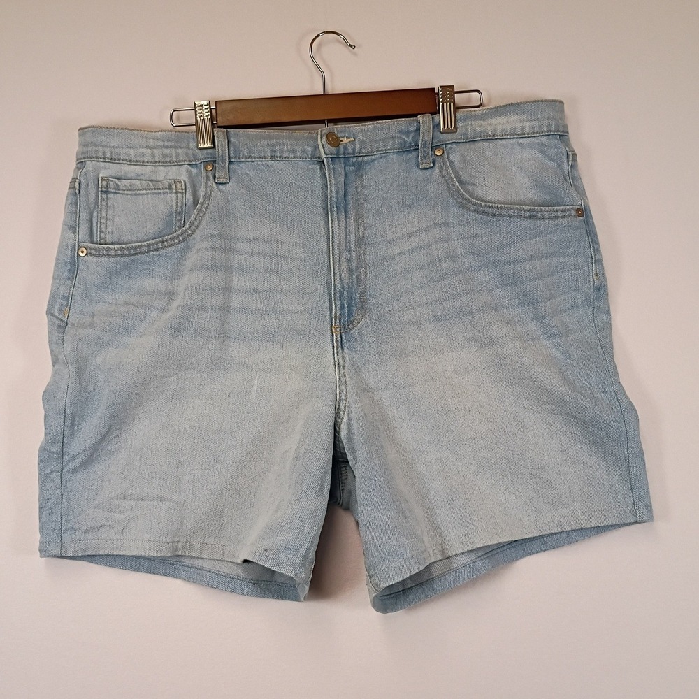 Casual Boho Celebrity Pink Womens XL Light Blue High Rise Denim Shorts